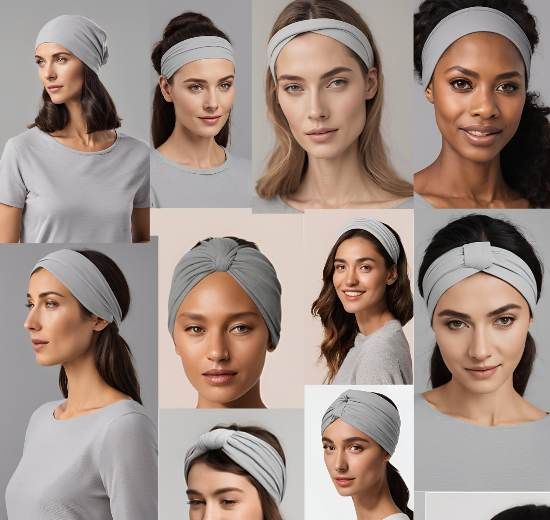 Image of many people wearing different styles of Ninkus Headbandscarves.
