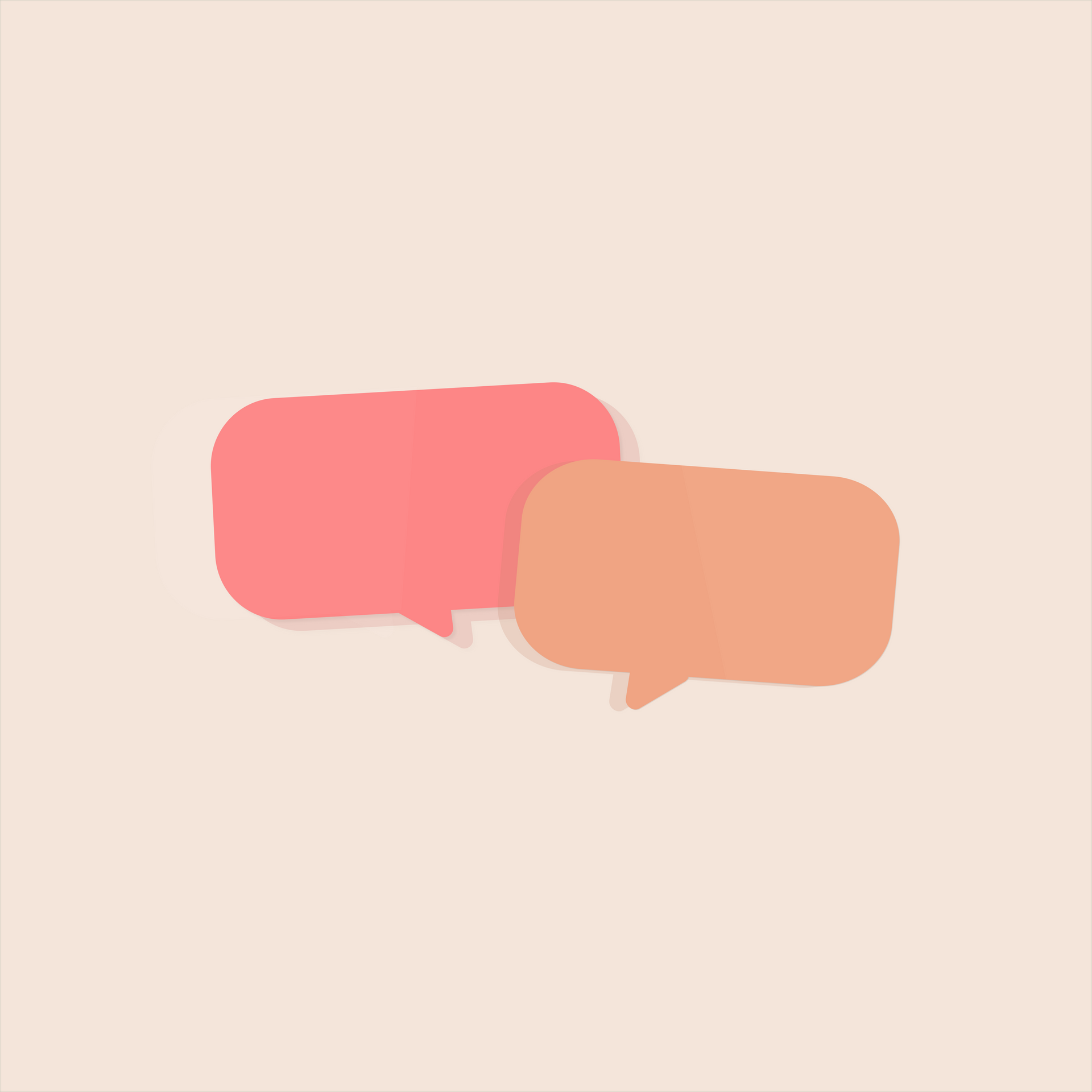two conversation bubbles symbolizing messaging with an advocate