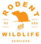Orange logo for "Rodent and Wildlife Services" with a rat silhouette. "NV USA" on either side.