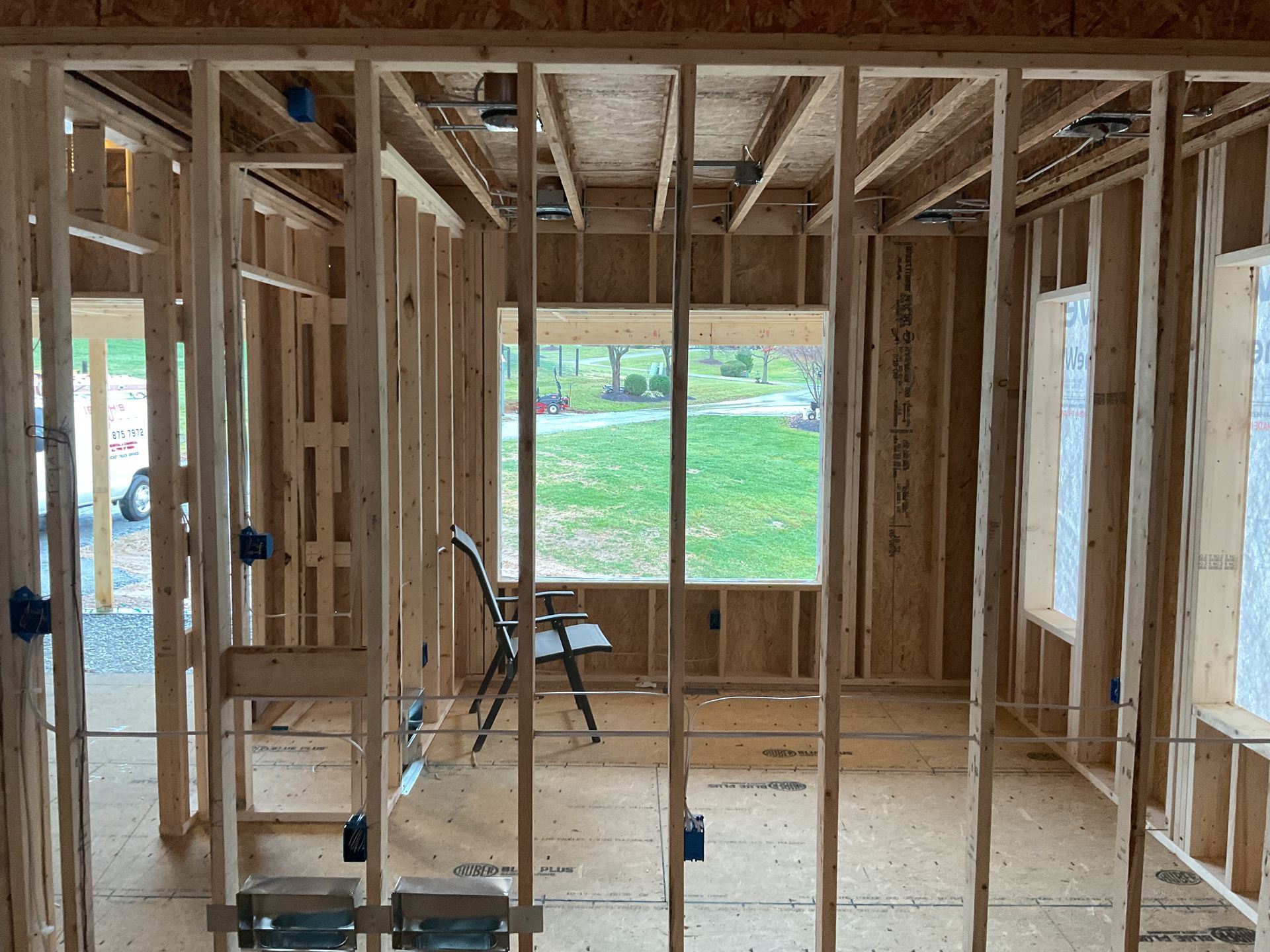 New construction wiring rough-in in Dauphin County framing