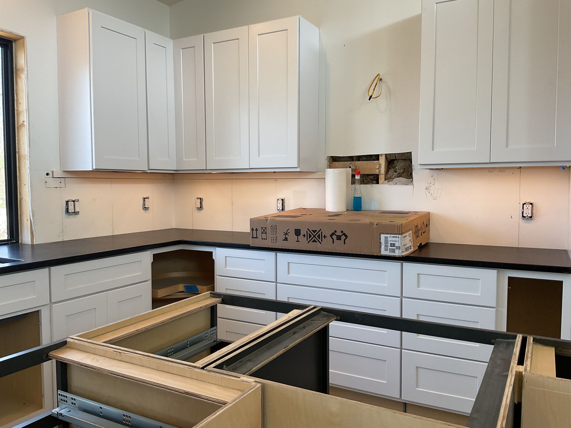 Lancaster County electrician installing new lighting during a kitchen remodel