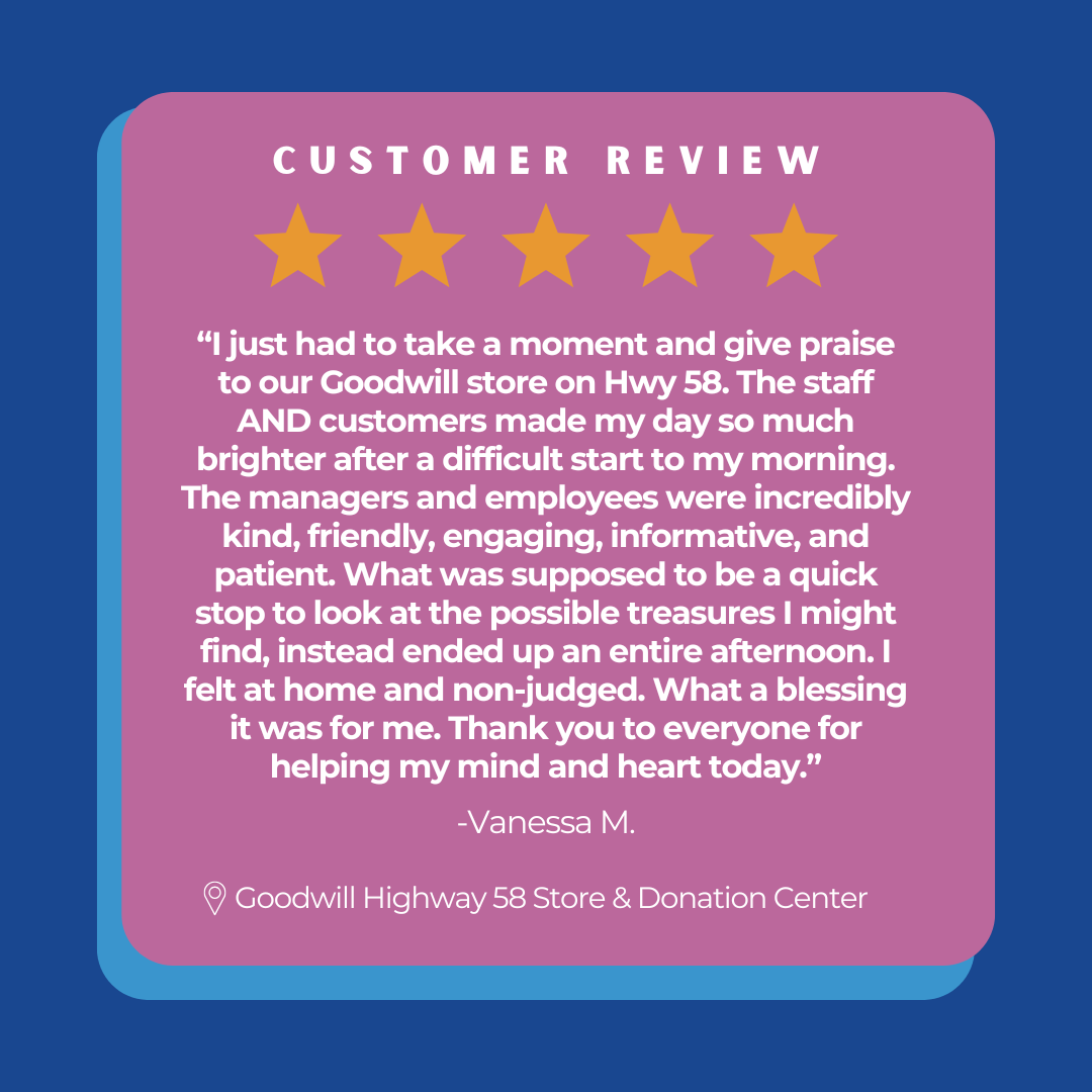 A customer review of a goodwill store in chattanooga