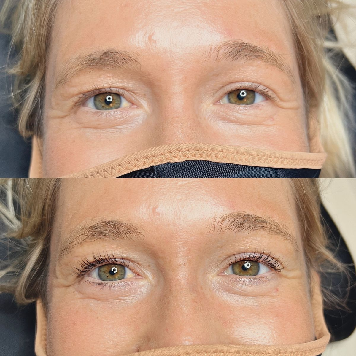 Lash lift and tint before and after