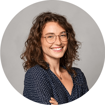 Successful Smiling Woman Wearing Eyeglasses on Grey Wall | Mordialloc, Vic | Mordialloc Optical