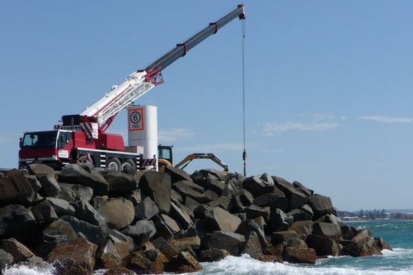 Crane Moving Rocks on the Sunshine Coast