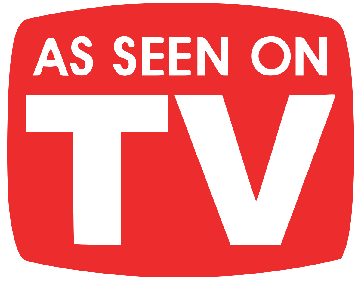 A red and white as seen on tv logo