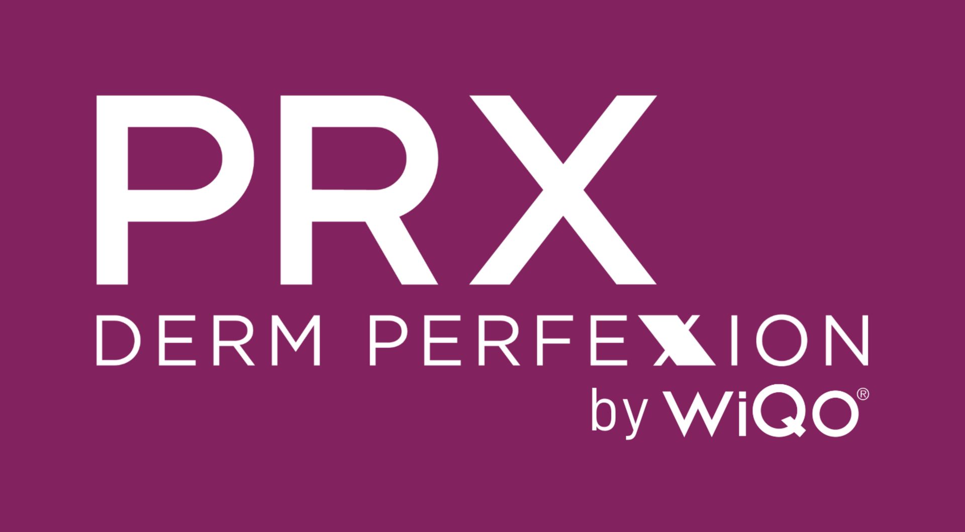 PRX Derm Perfexion logo on a purple background.