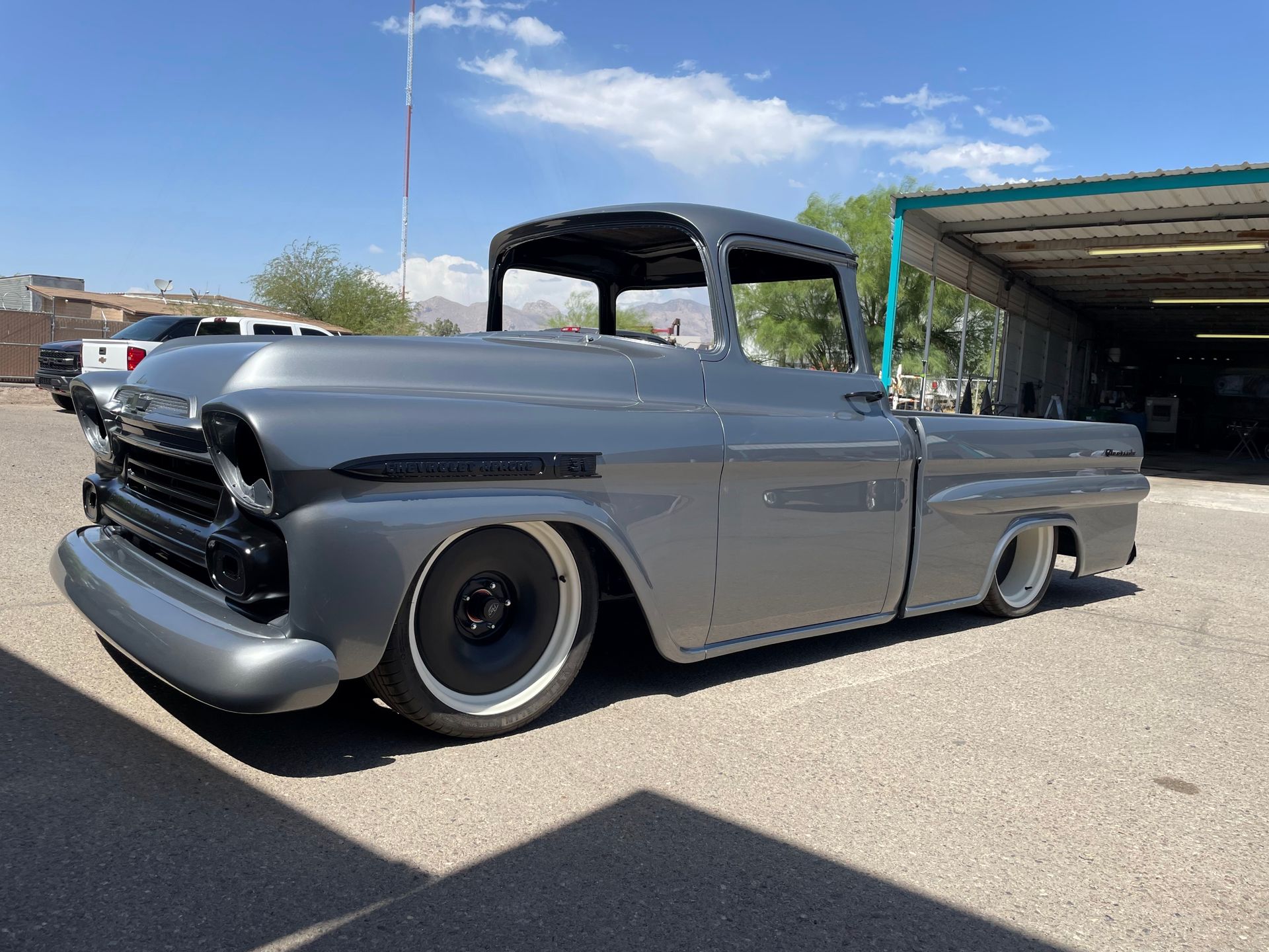 a classic silver truck