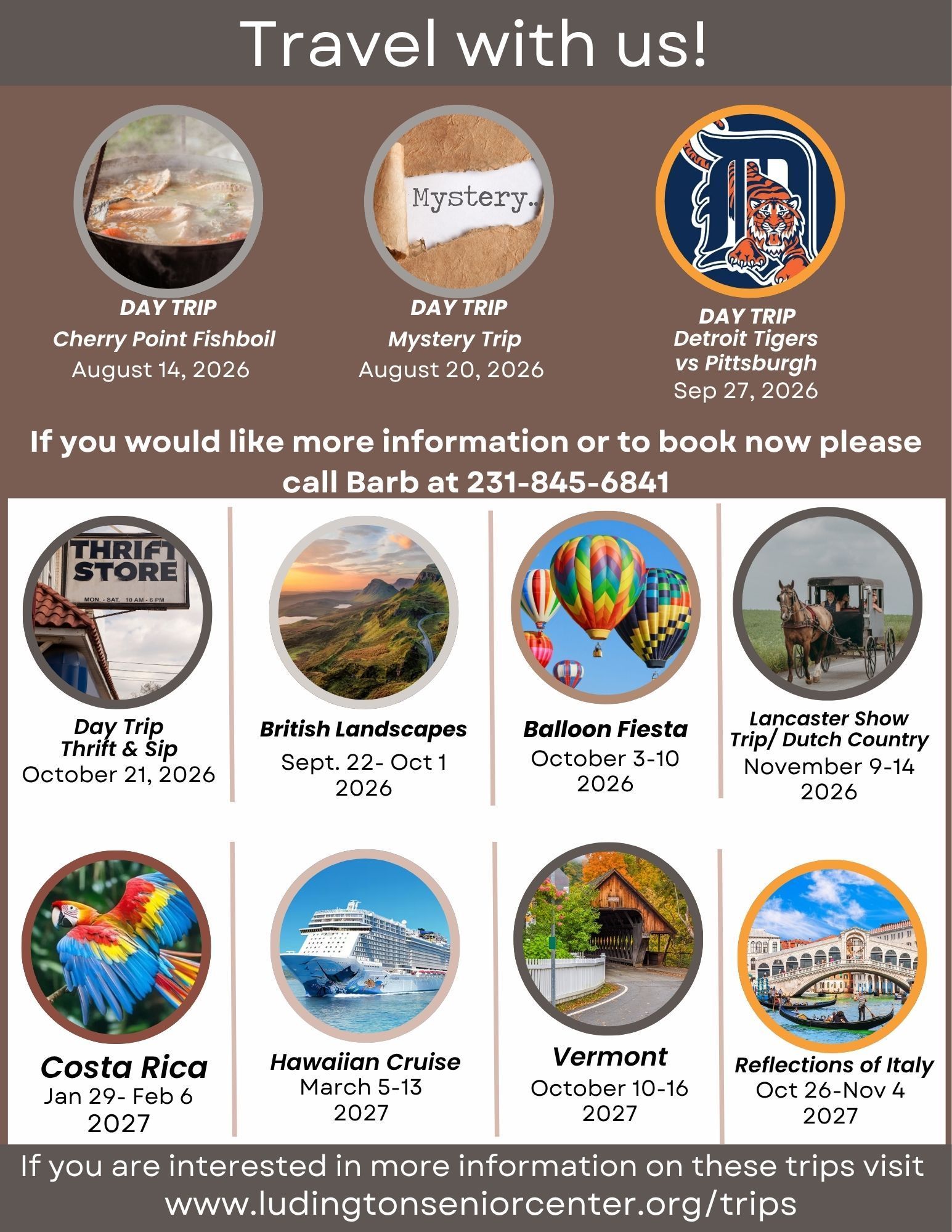 Ludington Senior Center trips flyer