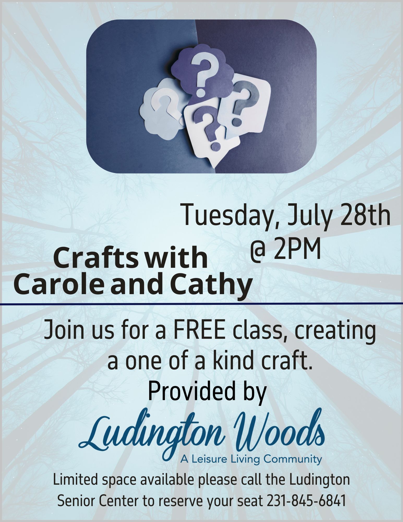 Flyer for Crafts with Carole and Cathy