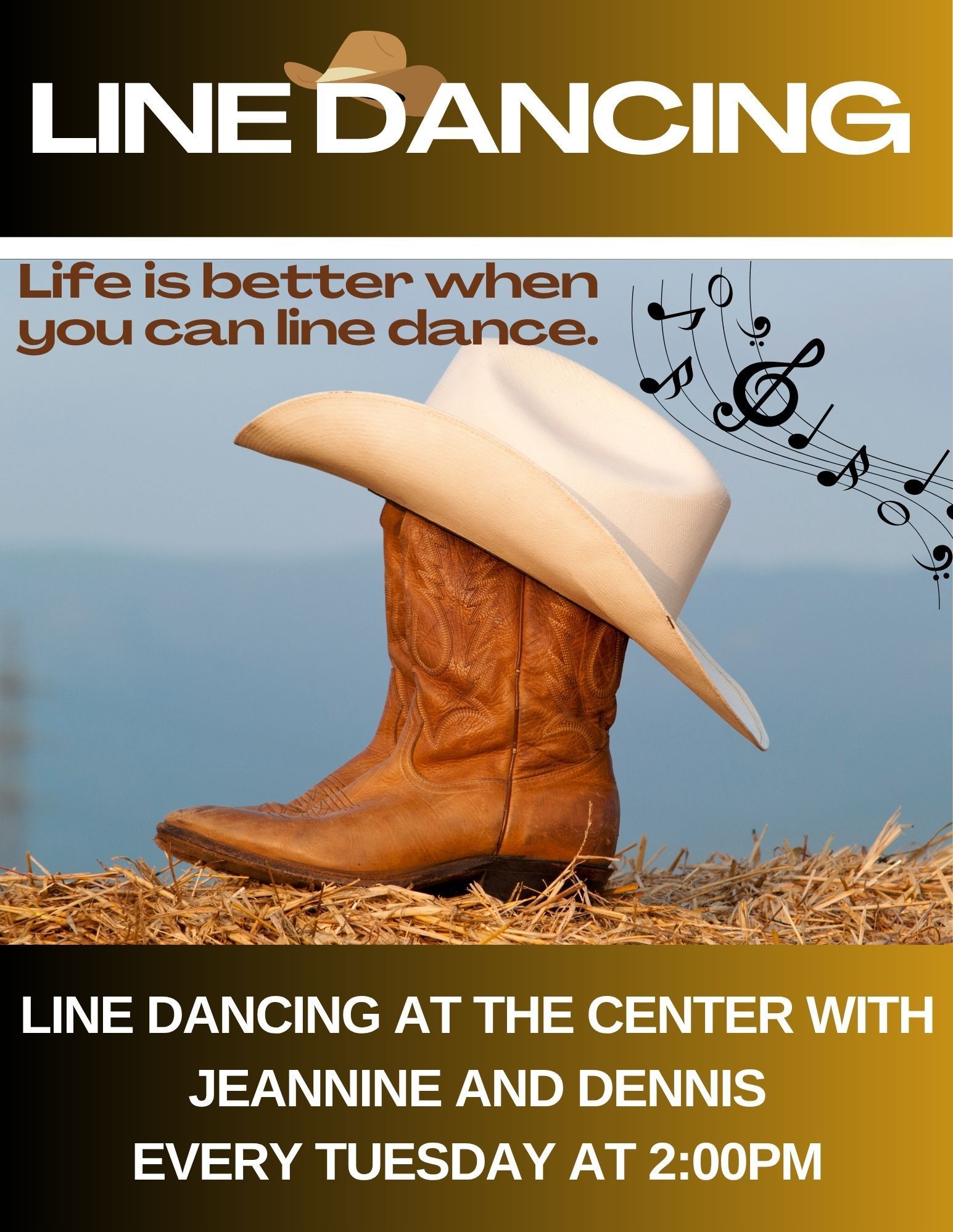 Line Dancing Flyer Tuesdays 2:00 p.m.