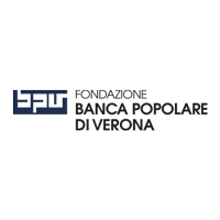 The logo for fondazione banca popolare di verona is blue and white.