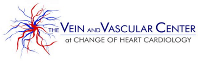 Logo for The Vein and Vascular Center at Change of Heart Cardiology; vascular illustration.