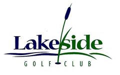 Lakeside Golf Club logo with blue and green accents. Features text, a lake graphic, and cattails.
