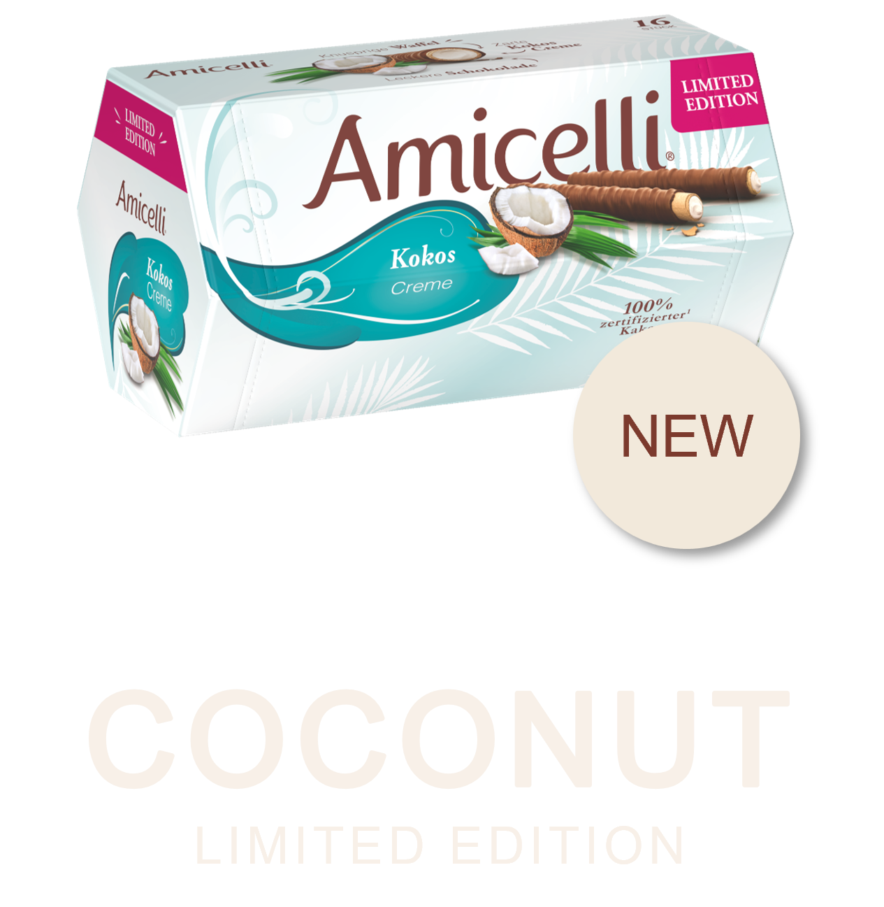 Amicelli Cocout Box on purple background