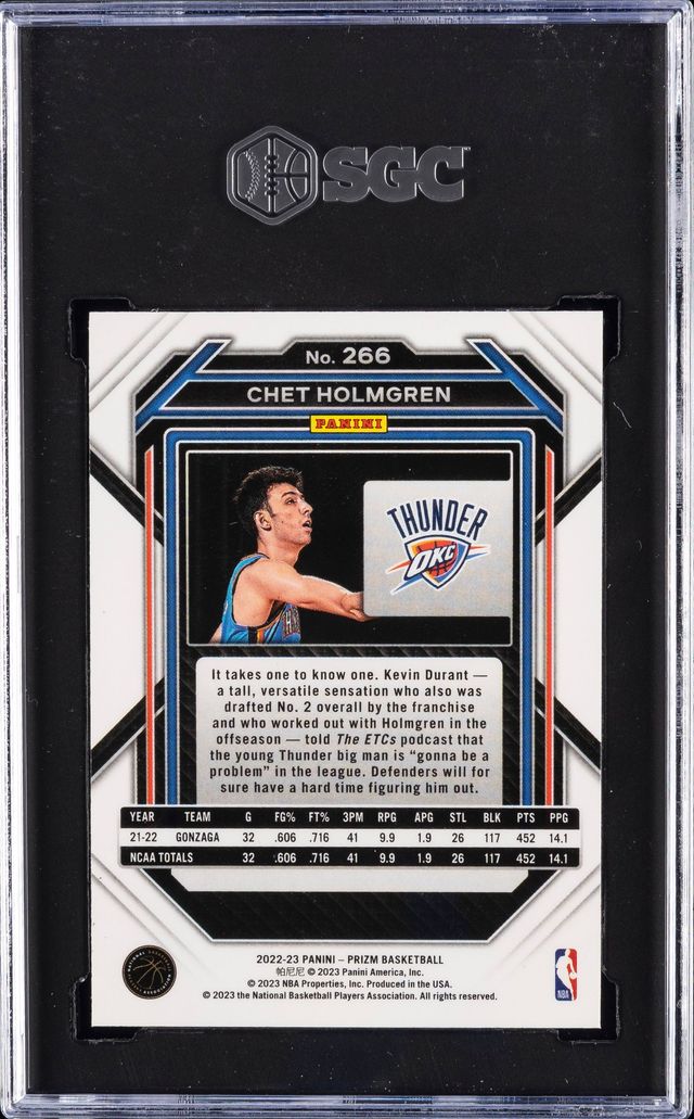 2022-23 Panini Prizm #266 Chet Holmgren – Oklahoma City Thunder