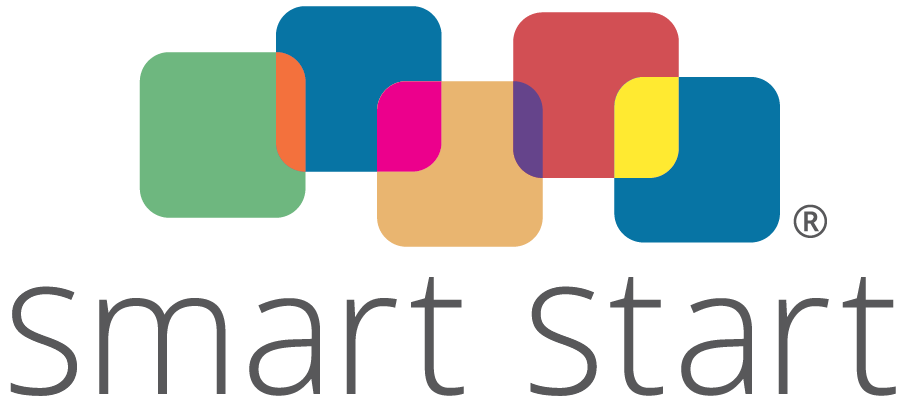 Logo with overlapping colored squares and the words 