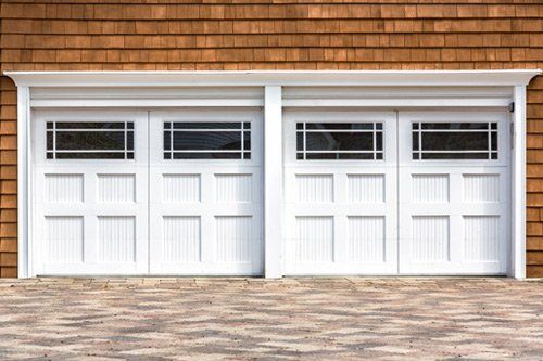 two white garage door