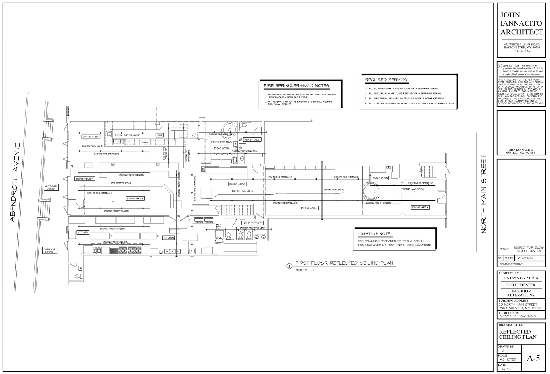 Architectural floor plan of a building, showing rooms, walls, and dimensions, with text annotations.