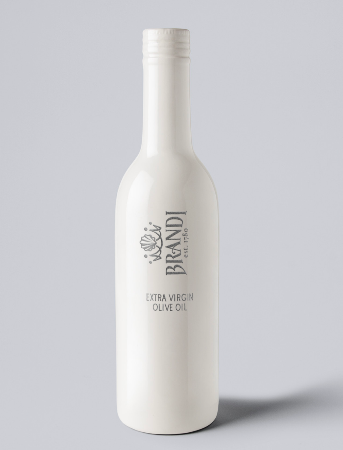 White olive oil bottle with the 