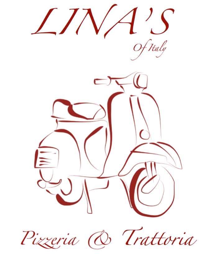 Lina's of Italy logo featuring a scooter sketch and the words