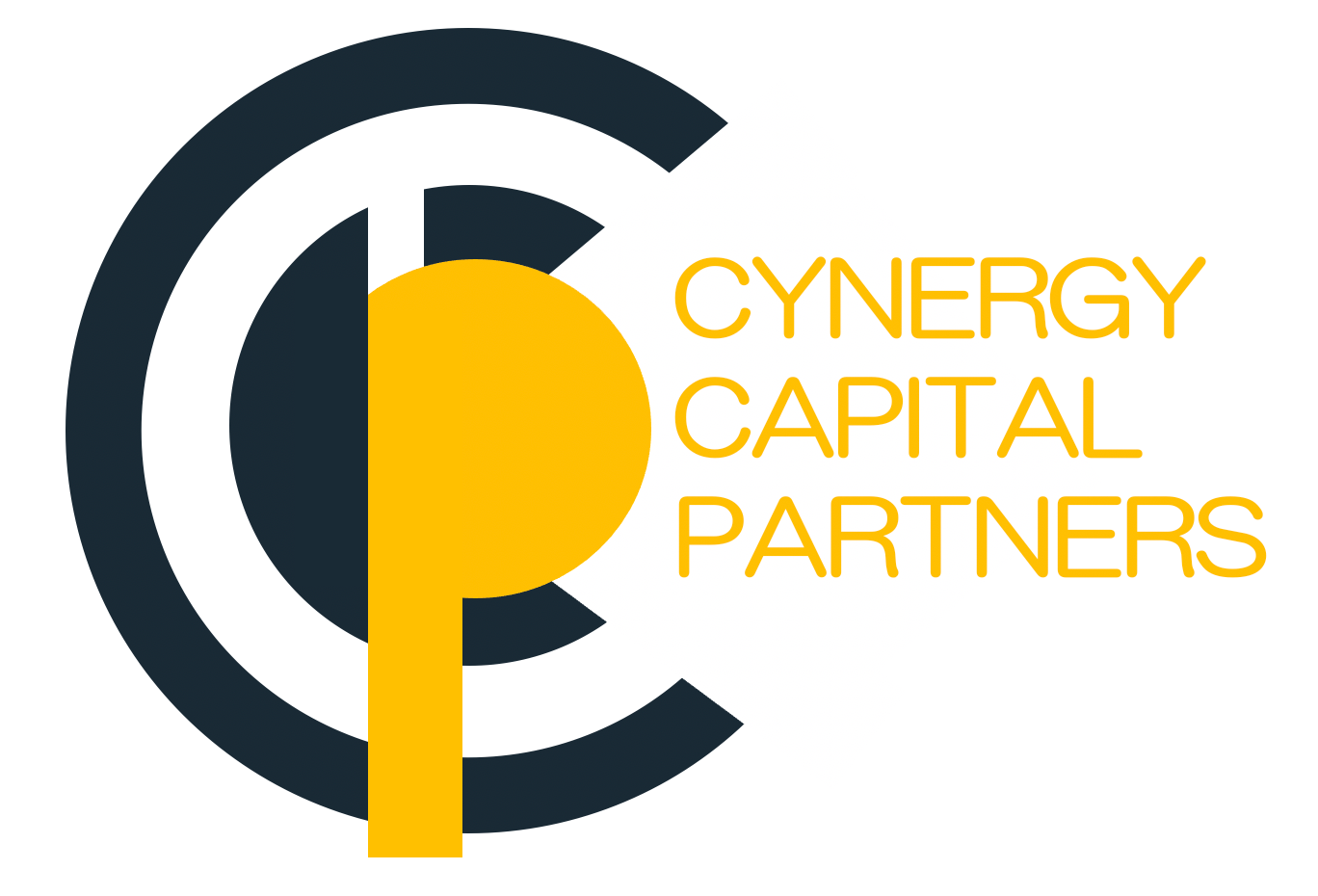 Logo for Cynergy Capital Partners with overlapping letter C and P in navy and gold. Text next to it.