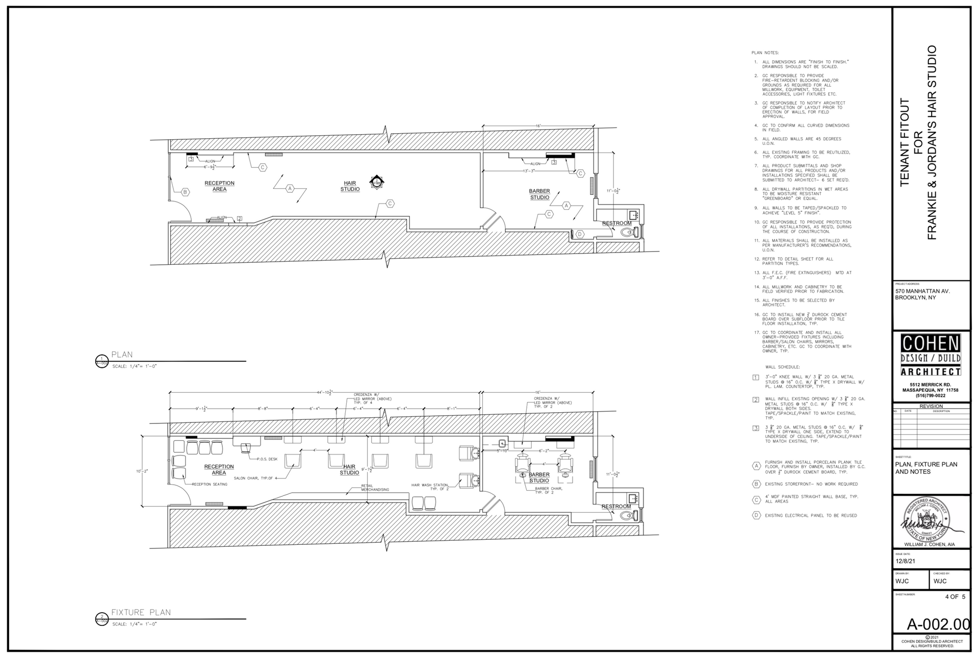 Architectural drawings: two floor plans of a building, showing rooms and layout details.