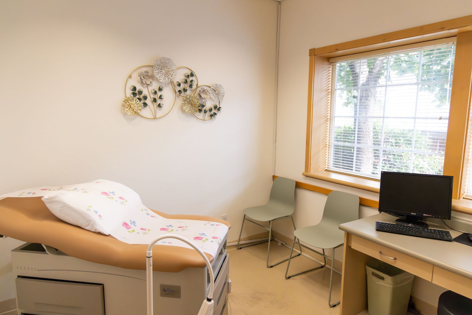 Inside of a women's health clinic exam room near Ashland, Oregon.