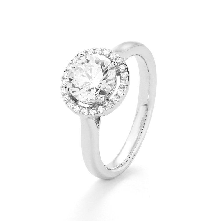 Zilveren ring met diamant