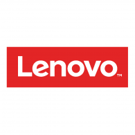 The lenovo logo is red and white on a white background.