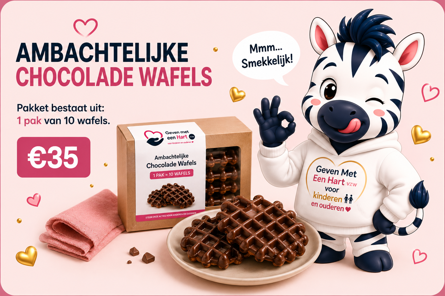 Met chocolade bedekte wafels opgestapeld op een witte ondergrond, met daarop een patroon dat lijkt op dat van een wafelijzer.