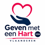 Logo: Pink heart above a blue hand holding a branch, text 