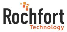The logo for rochfort technology is black and orange on a white background.