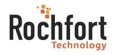 The logo for rochfort technology is black and orange on a white background.