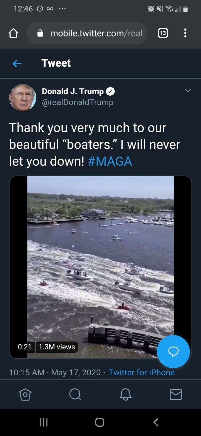 Floatilla with Boats and Trump Flags