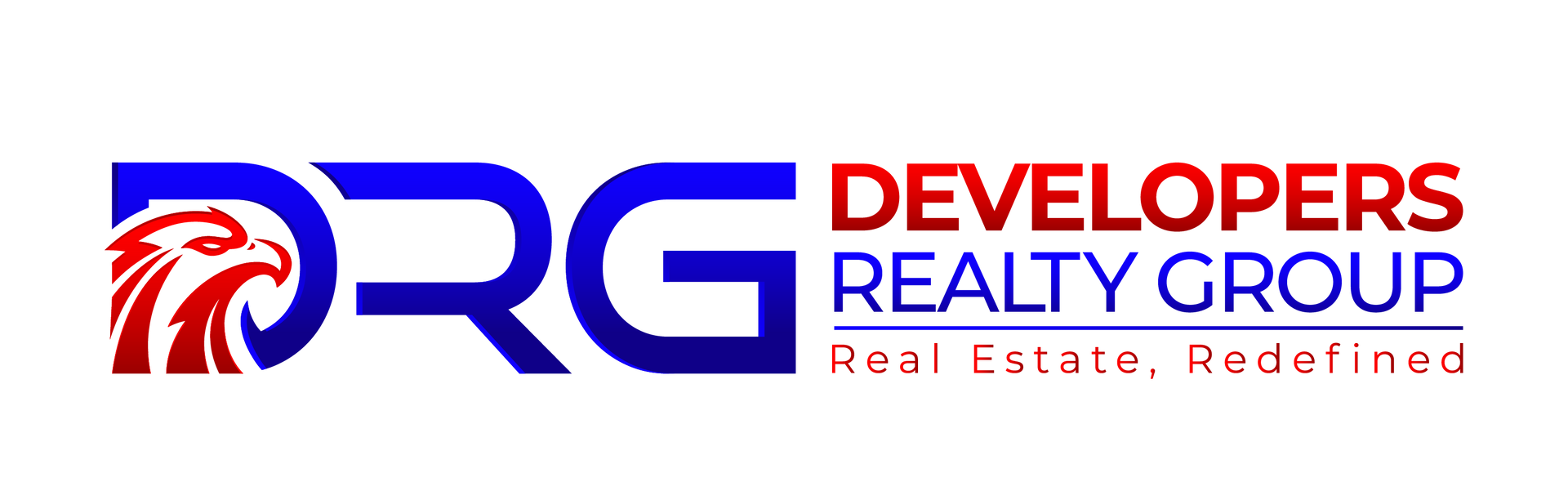 A logo for developers realty group real estate redefined