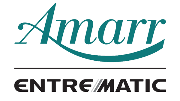 Amarr and Entrematic logos in teal and black on a white background