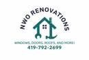 Logo for NWO Renovations featuring a house icon with a wrench, hammer, and ruler, with phone number 419-792-2699 below.