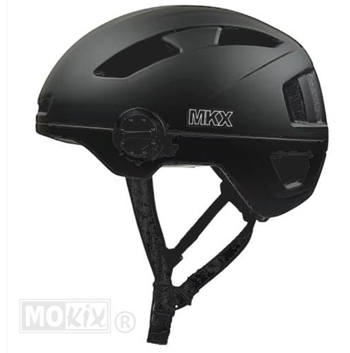 Zwarte MKX fietshelm.