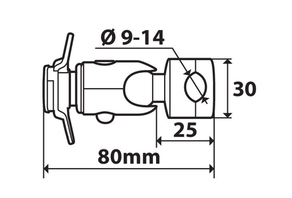 Mounting part of the Lampa Optiline telephone holder (clamp part on handlebars, windshield or mirror)