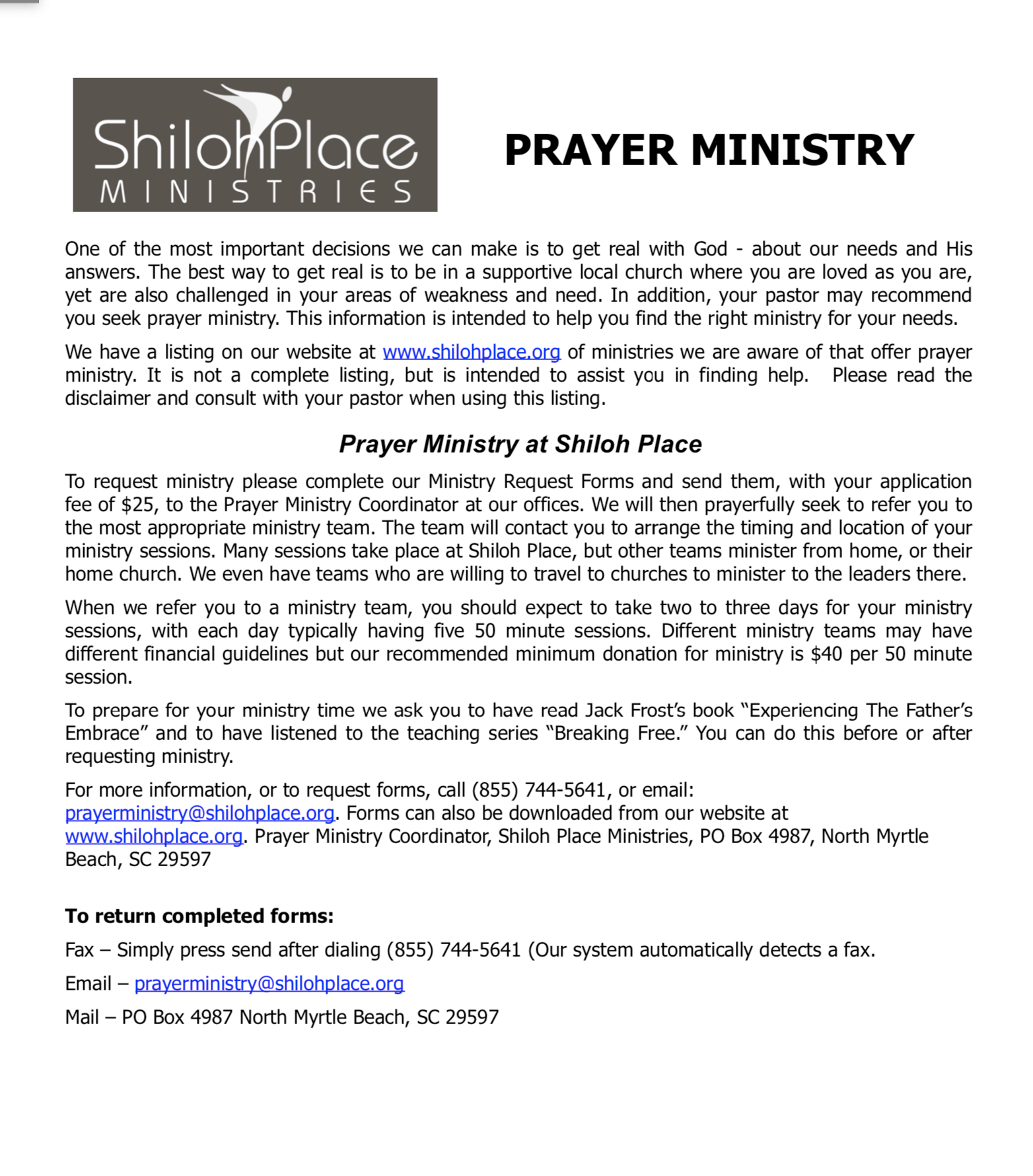 Prayer Ministry Application