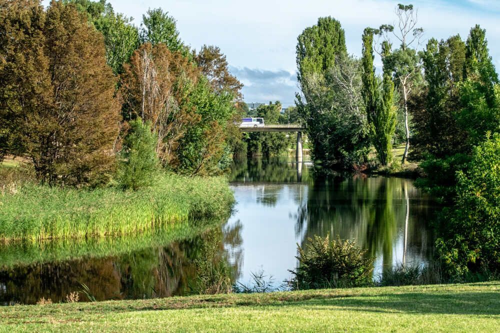 River Surrounded By Trees And Grass With A Bridge — R3 Construction In Queanbeyan, NSW