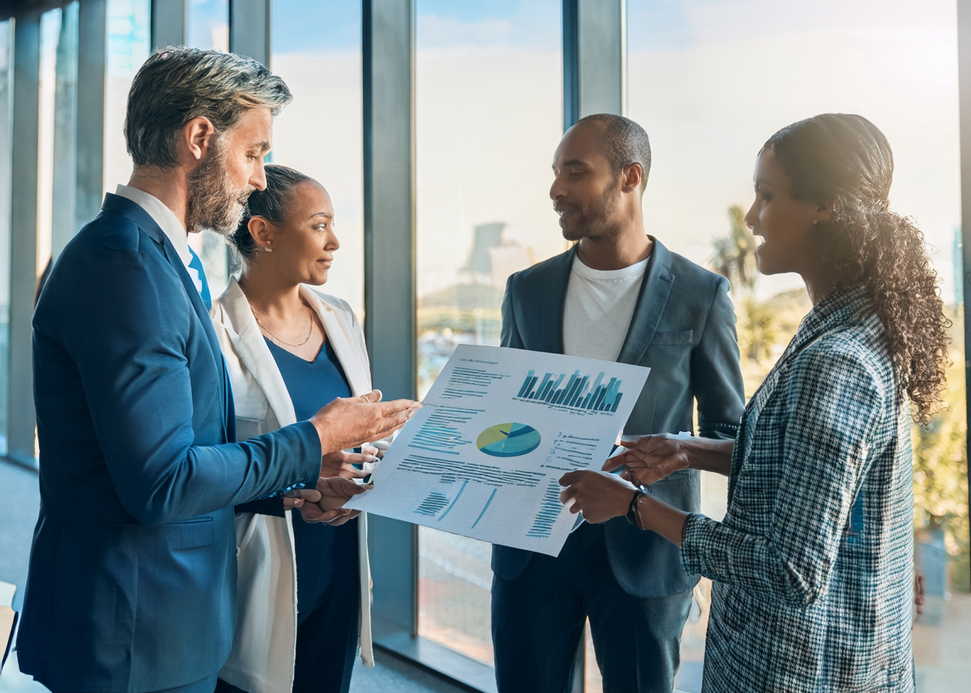 Small Business Owners Discussing Growth and Profitability