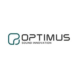 The optimus sound innovation logo is on a white background.