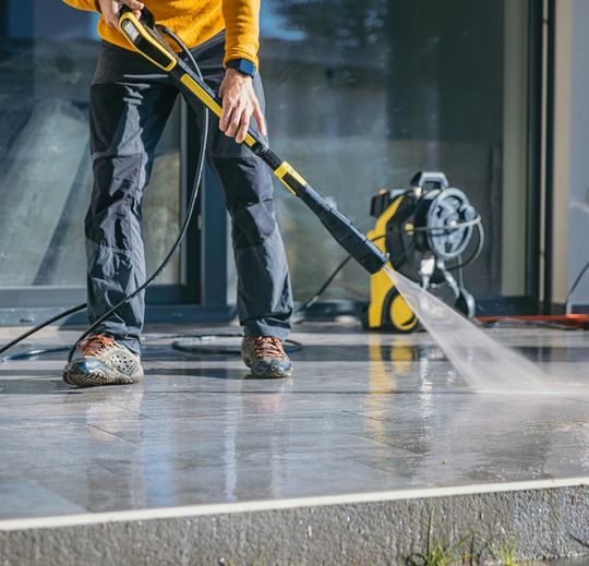 Cleaning With Pressure Washer — Oak Harbor, WA — Dave’s Exterior Cleaning