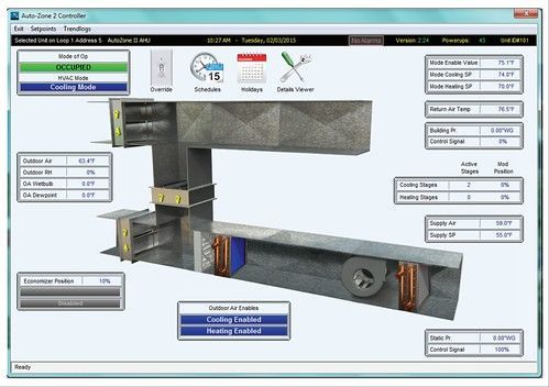 A computer screen shows a picture of a ventilation system.