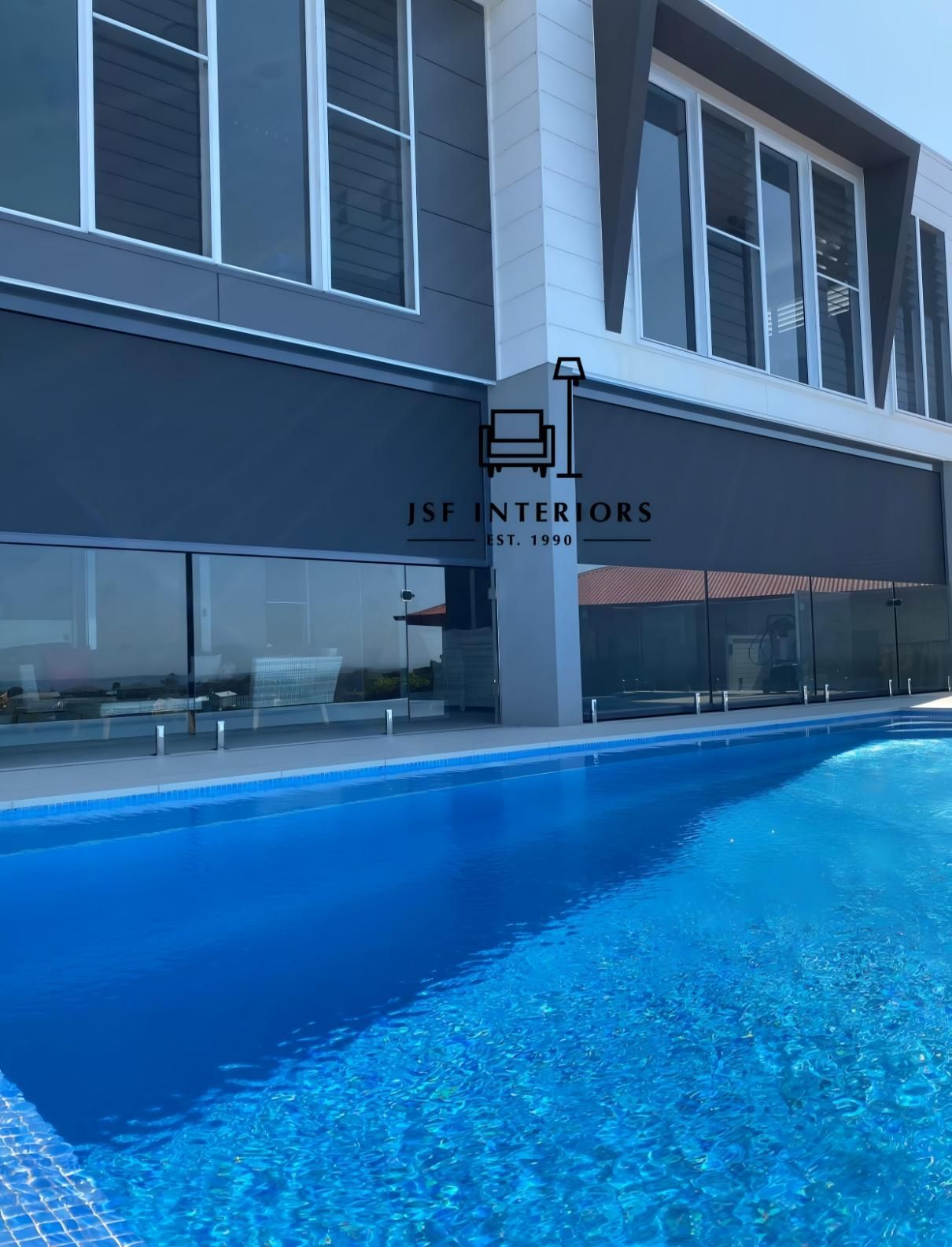 Modern Home With Pool And Black Sun Shades — JSF Interiors Goulburn in Goulburn, NSW