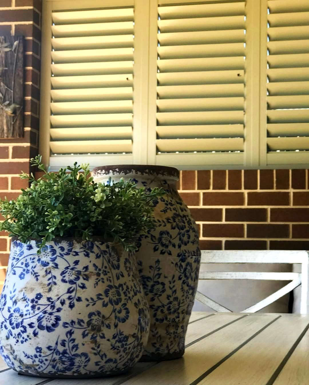 Blue Floral Vases With Greenery — JSF Interiors Goulburn in Shellharbour, NSW