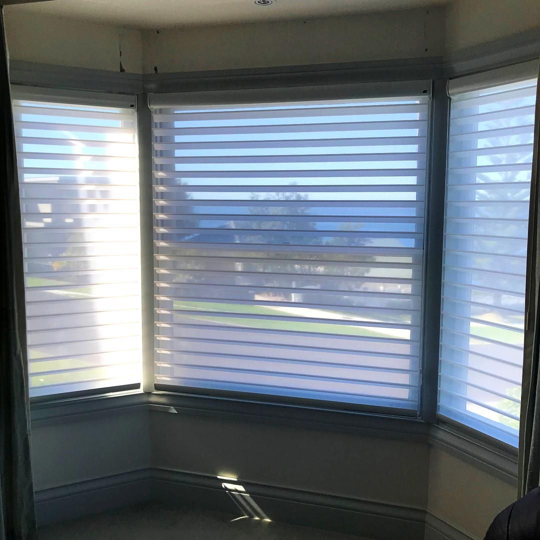 Bay Window With Horizontal Blinds — JSF Interiors Goulburn in Albion Park, NSW