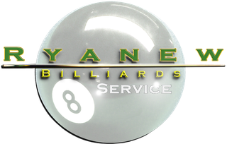 Ryan new billiards service logo with a pool ball